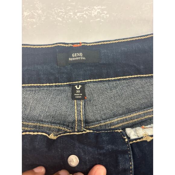 NWT True Religion Geno SN Flap Slim Jeans Men’s Size 30 Dark Scorched Wash - Picture 8 of 10